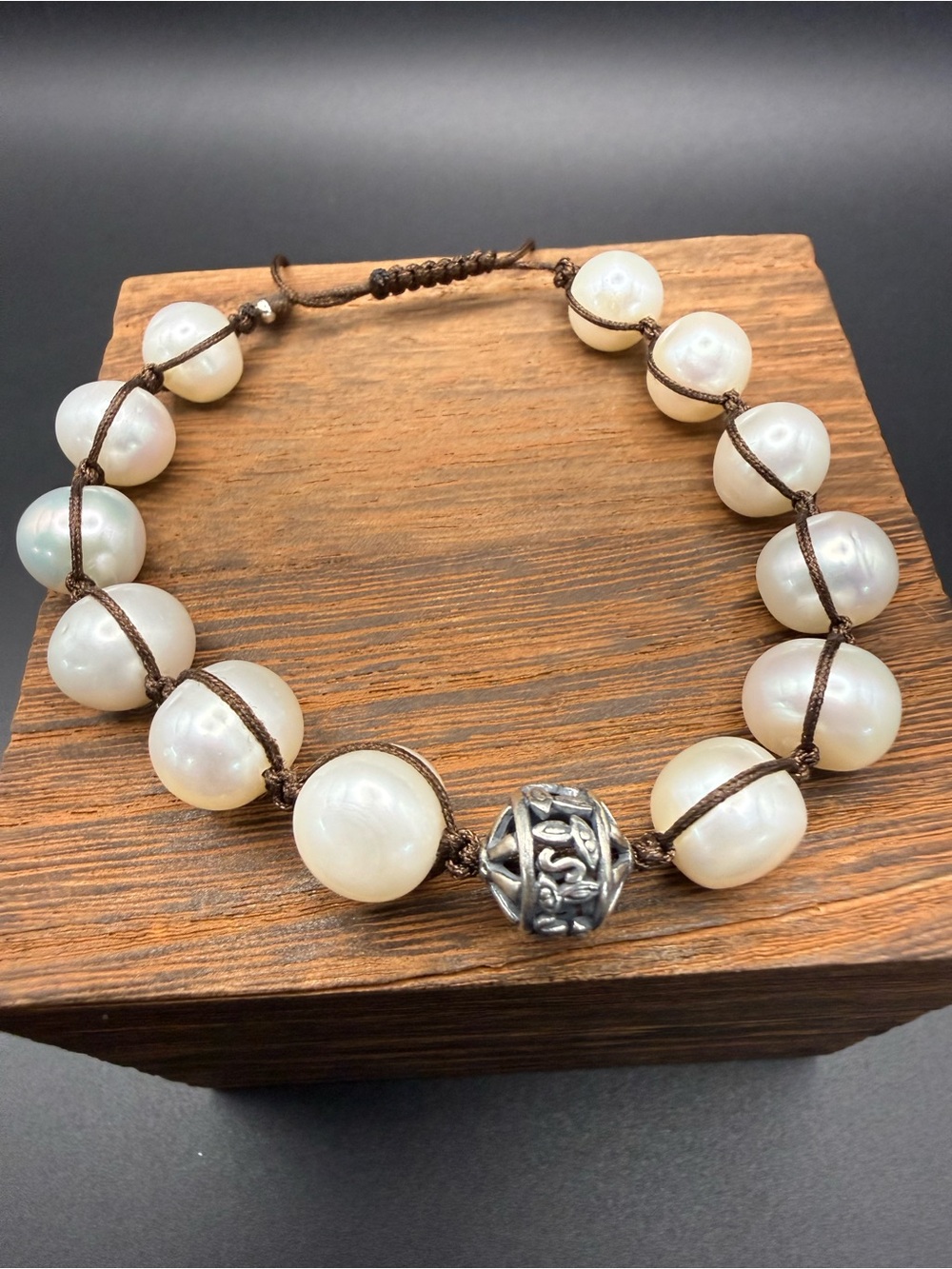 Silpada Silver Bead Rugged Pearl Bracelet B2424